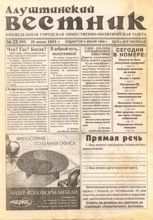 Газета "Алуштинский вестник", №25 (652) от 20.06.2003