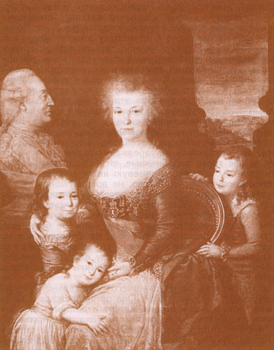 Портрет графини А. В. Браницкой с детьми. Копия Луизы Дессеме с оригинала А. Кауфман